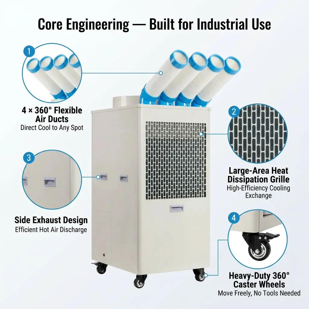 OEM Custom Logo Industrial Portable Air Conditioner 110V 220V 380V Multi-Voltage Low MOQ Factory Direct Supply OEM Custom Logo Industrial Portable Air Conditioner 110V 220V 380V Multi-Voltage Low MOQ Factory Direct Supply