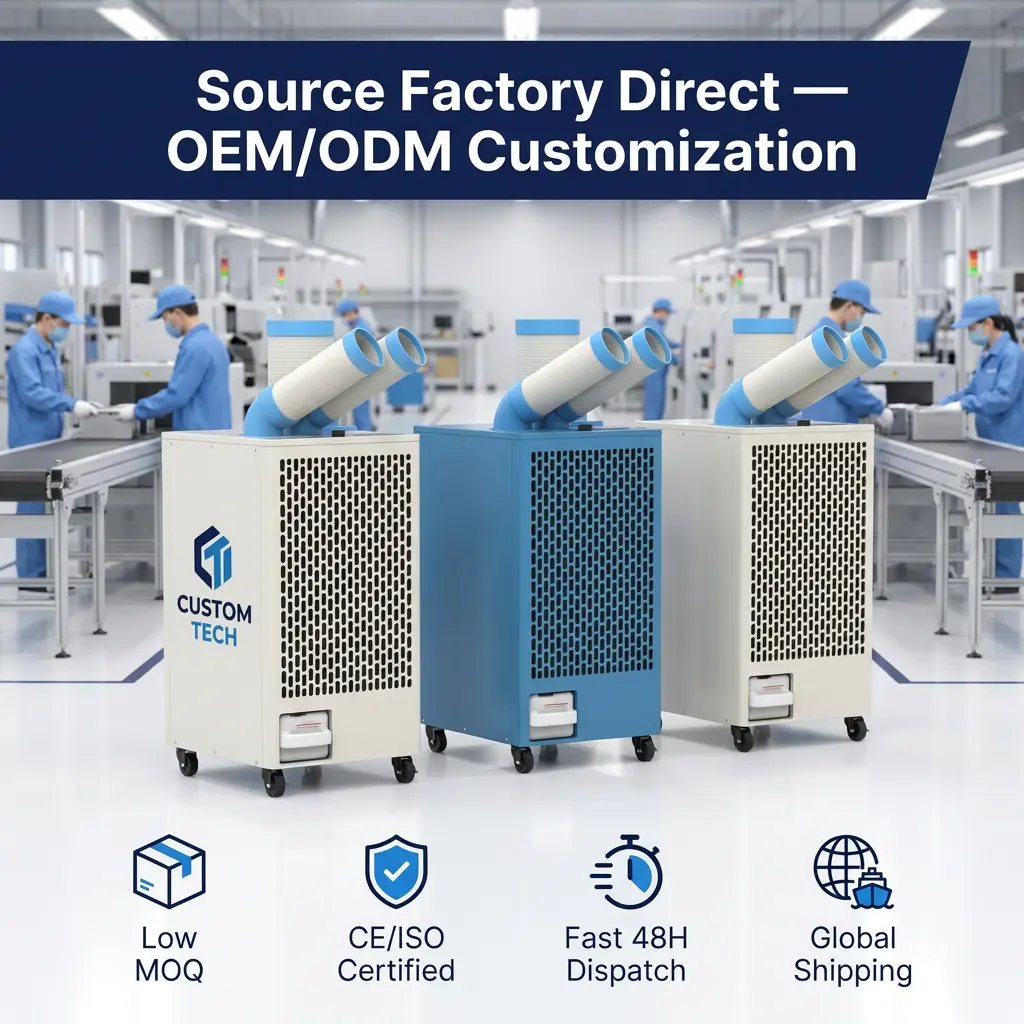 OEM Corpus Metallum album 24 7 Dual Duct Cold Heat Solatio Portable Macula Cooler Industrial Air Conditioner for Workshop