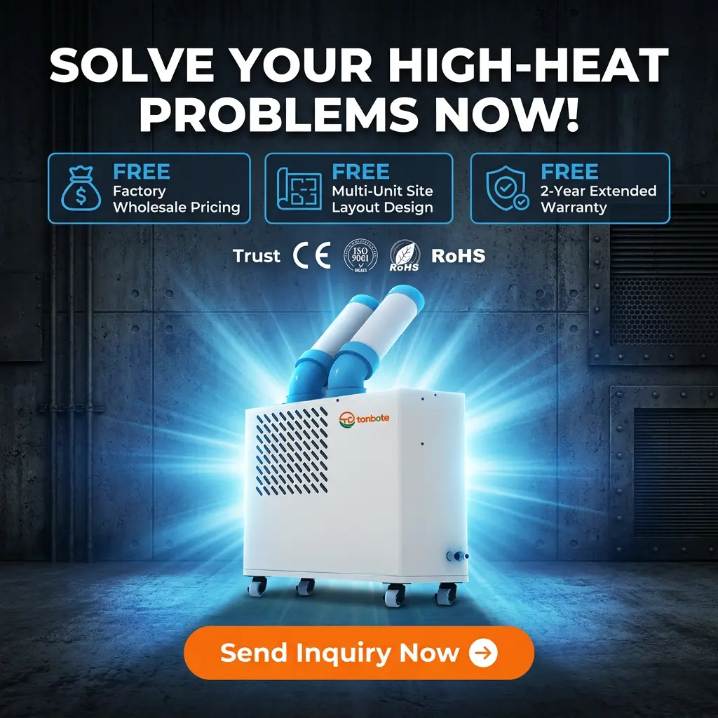 Custom Low Profile White Dual Cooling Duct Plug Play Movable Macula Cooler Portable Industrial AC Cum Commercial Coquina
